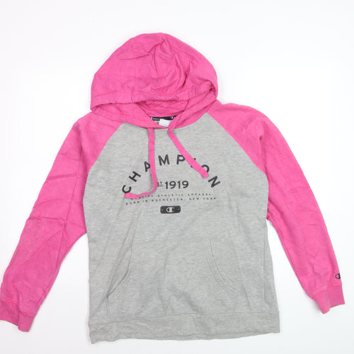 Champion Women’s Grey & Pink Pullover Hoodie Size L