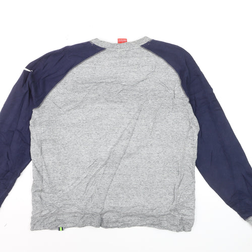 Nike Men Grey Pullover Sweatshirt L Seahawks NFL Logo Crew Neck