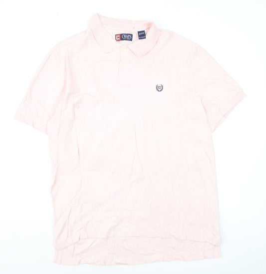 Chaps Men's Pink Cotton Polo Shirt XL Regular Fit Short Sleeve