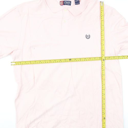 Chaps Men's Pink Cotton Polo Shirt XL Regular Fit Short Sleeve