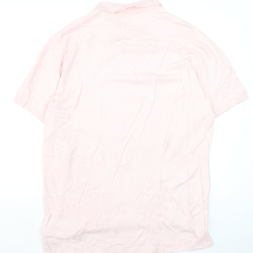 Chaps Men's Pink Cotton Polo Shirt XL Regular Fit Short Sleeve