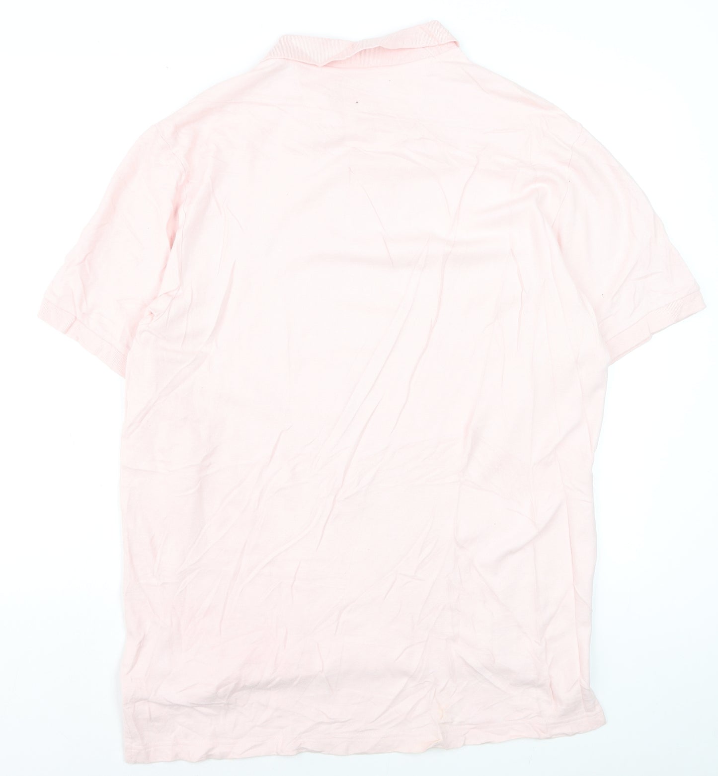 Chaps Men's Pink Cotton Polo Shirt XL Regular Fit Short Sleeve