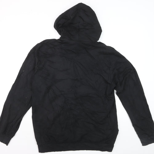 Adidas Mens Black Pullover Hoodie L Logo Graphic Sportswear