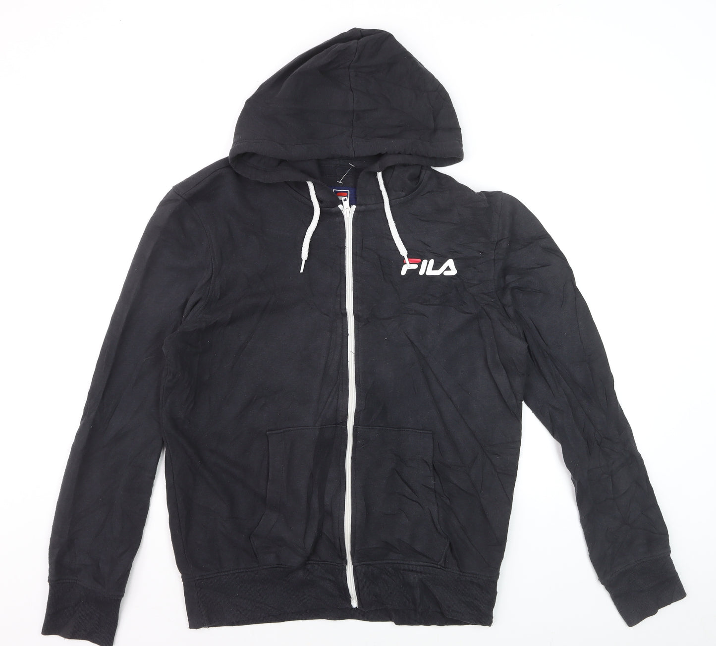 FILA Men’s Black Full Zip Hoodie Size M Sports Casual Sweatshirt