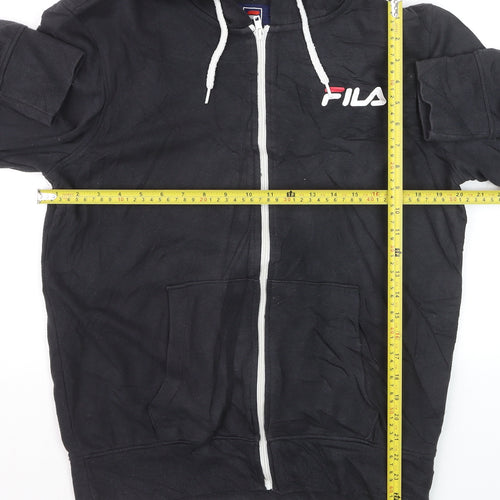 FILA Men’s Black Full Zip Hoodie Size M Sports Casual Sweatshirt