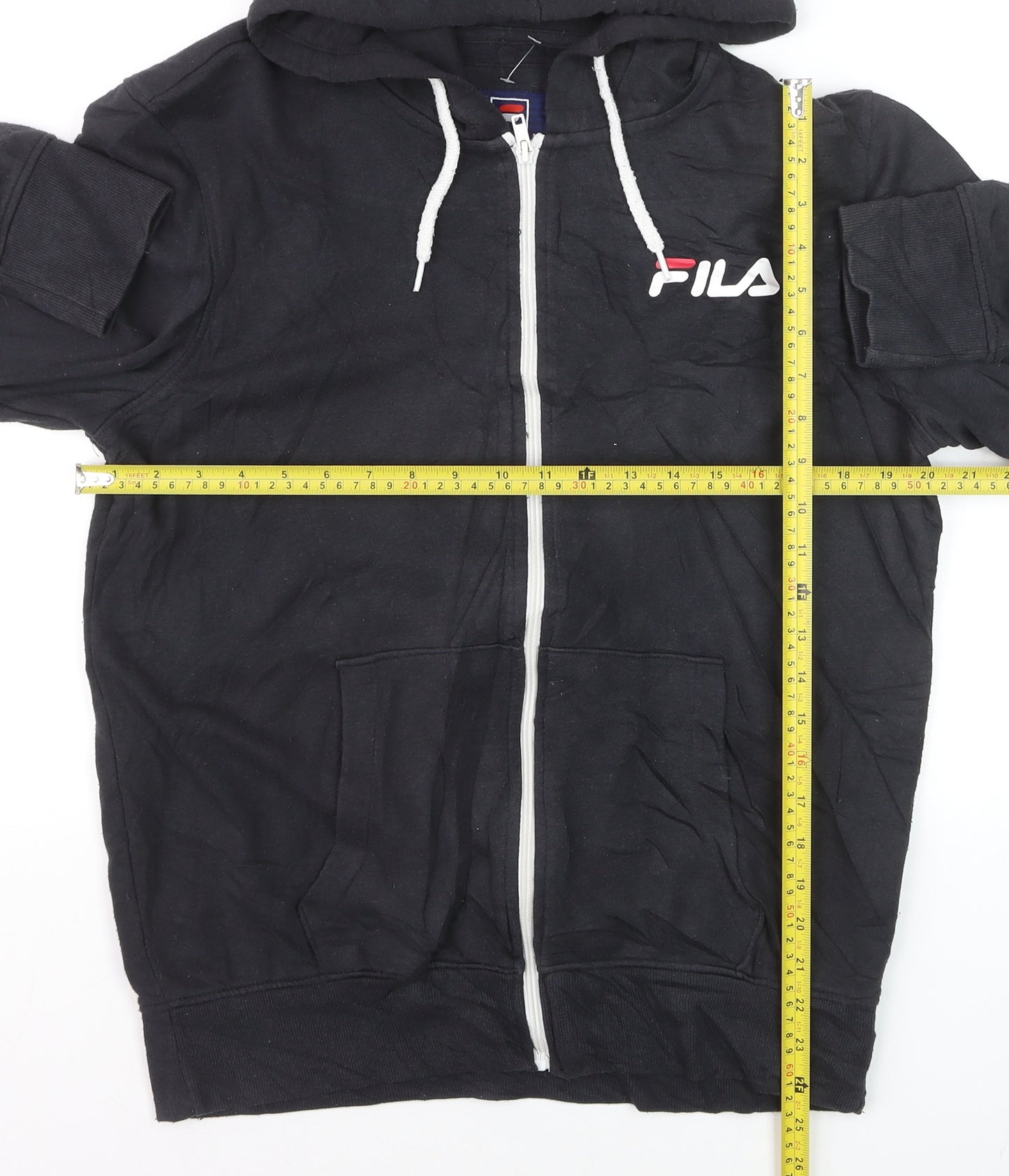 FILA Men’s Black Full Zip Hoodie Size M Sports Casual Sweatshirt