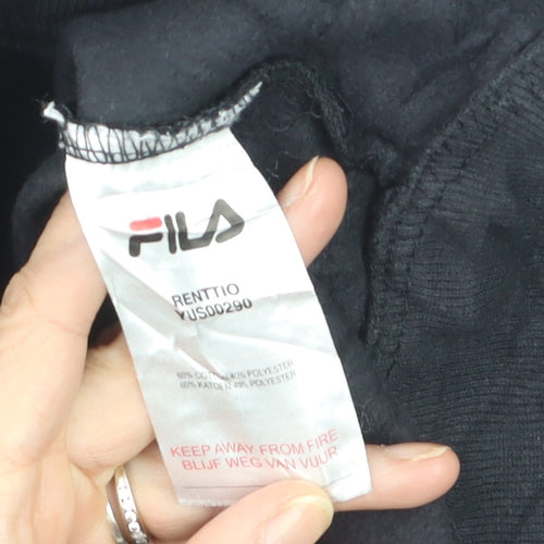 FILA Men’s Black Full Zip Hoodie Size M Sports Casual Sweatshirt