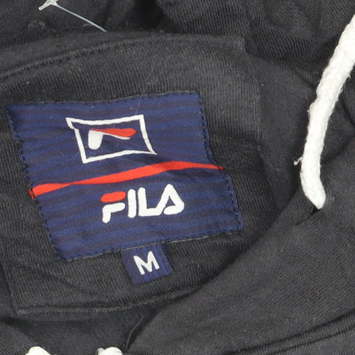 FILA Men’s Black Full Zip Hoodie Size M Sports Casual Sweatshirt
