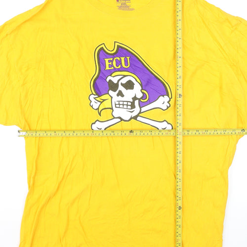 Champion Men's Yellow ECU Pirate Graphic 3XL Cotton T-Shirt