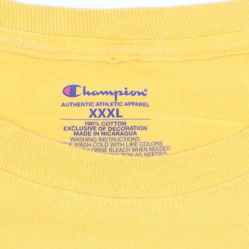 Champion Men's Yellow ECU Pirate Graphic 3XL Cotton T-Shirt