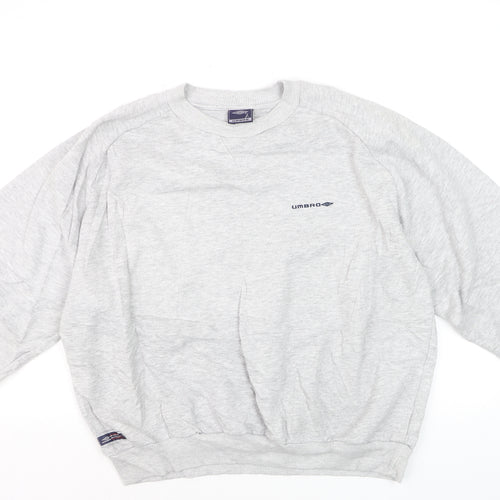 Umbro Men's Grey XL Pullover Sweatshirt Retro Logo Crew Neck