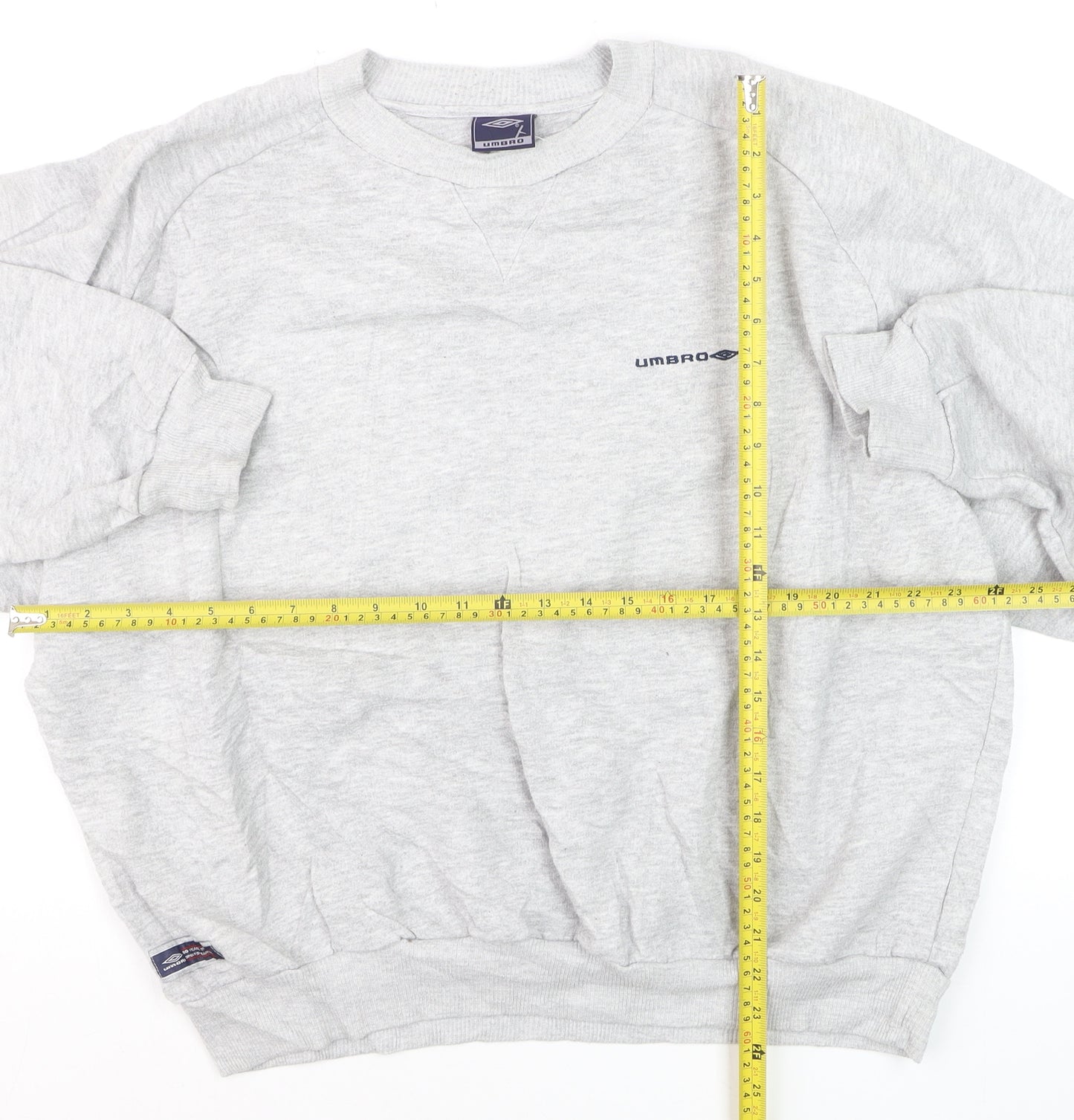 Umbro Men's Grey XL Pullover Sweatshirt Retro Logo Crew Neck
