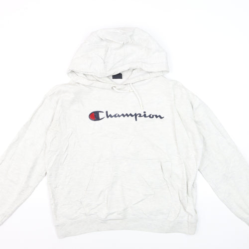 Champion Mens Grey Pullover Hoodie Medium Logo Sportswear