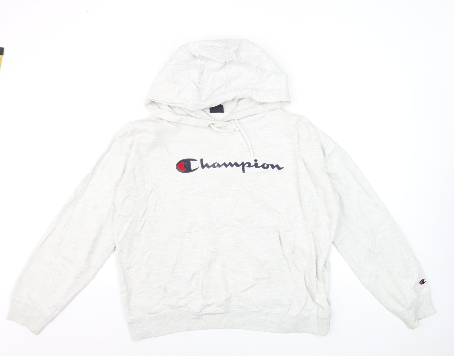 Champion Mens Grey Pullover Hoodie Medium Logo Sportswear