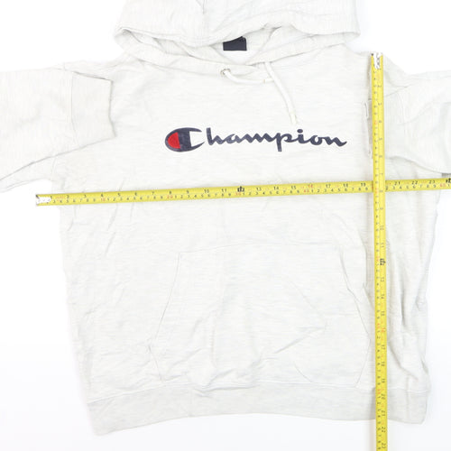 Champion Mens Grey Pullover Hoodie Medium Logo Sportswear