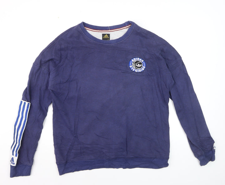 Adidas Originals Blue Men's XL Pullover Sweatshirt Crew Neck Long Sleeve