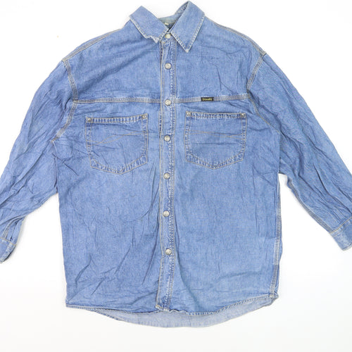Diesel Mens Blue Denim Regular Fit Long Sleeve Shirt Size M