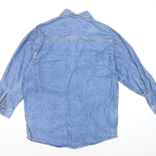 Diesel Mens Blue Denim Regular Fit Long Sleeve Shirt Size M