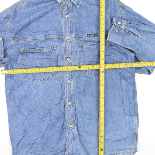 Diesel Mens Blue Denim Regular Fit Long Sleeve Shirt Size M