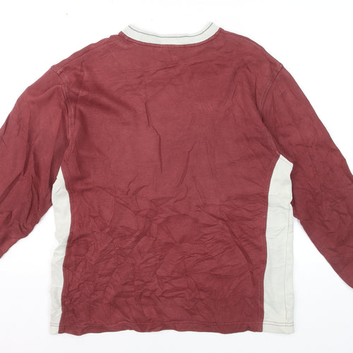 Umbro Men's Red Crew Neck Long Sleeve Pullover Sweatshirt M