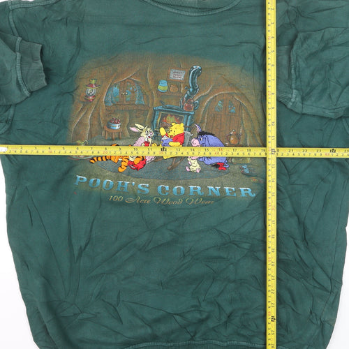 Disney Men's Green Winnie the Pooh Pullover Sweatshirt Size L Vintage