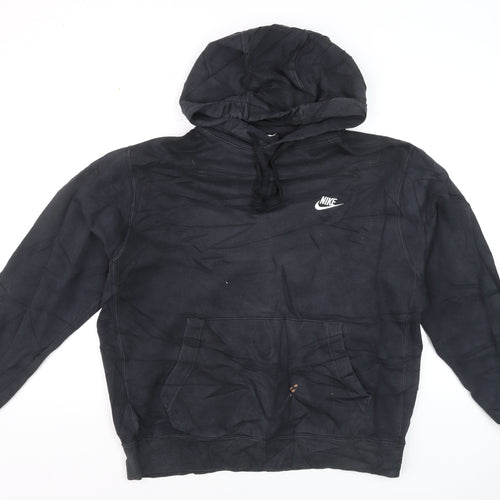 Nike Men's Black Pullover Hoodie L Logo Fleece Sweatshirt