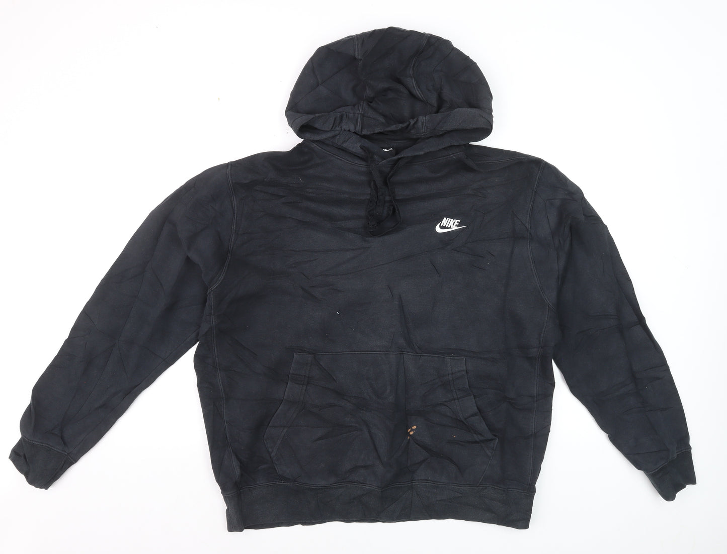 Nike Men's Black Pullover Hoodie L Logo Fleece Sweatshirt