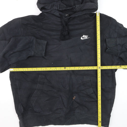 Nike Men's Black Pullover Hoodie L Logo Fleece Sweatshirt