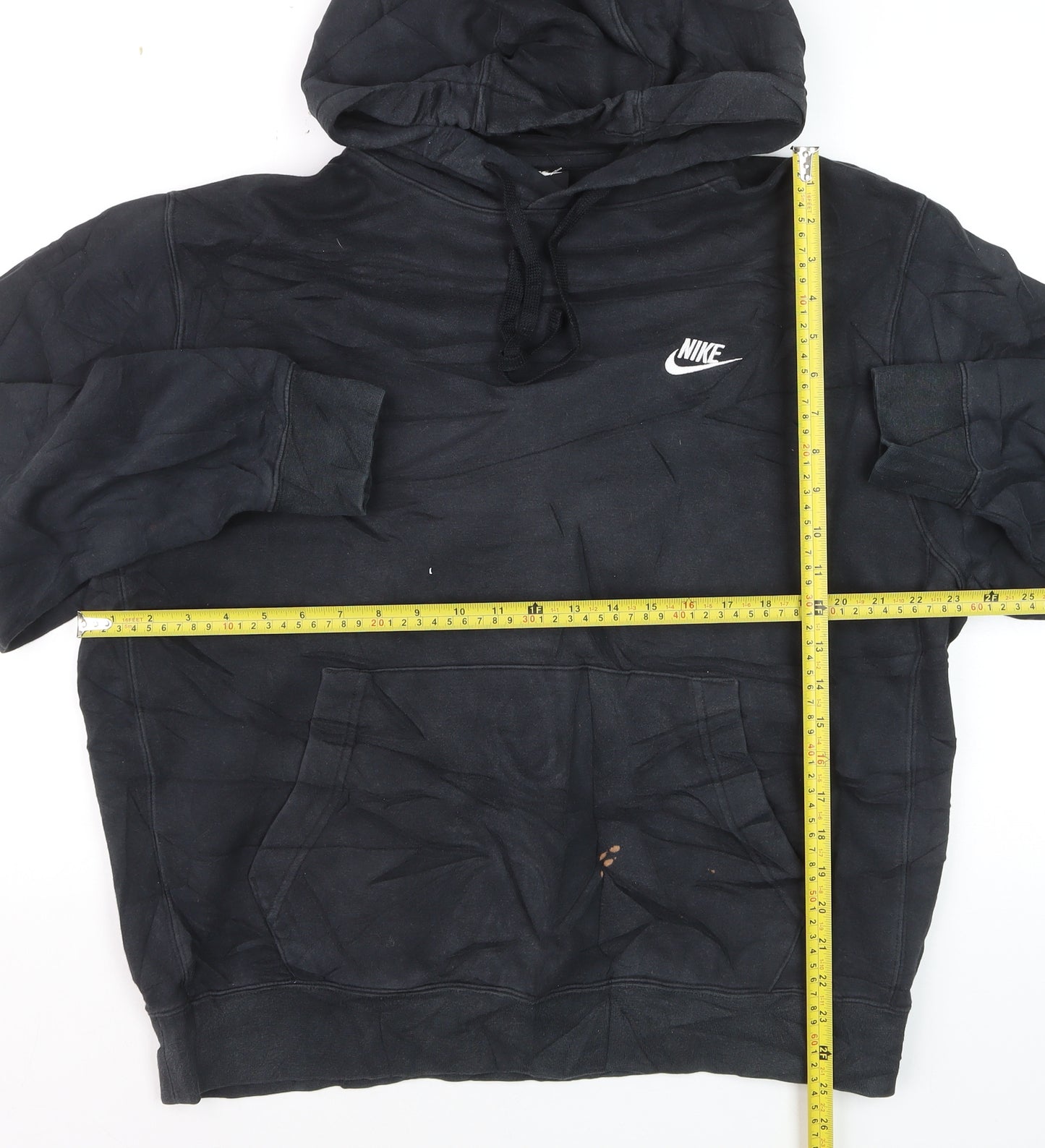 Nike Men's Black Pullover Hoodie L Logo Fleece Sweatshirt