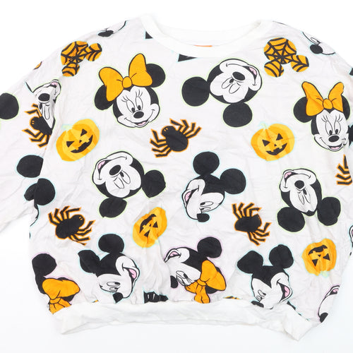 Disney at George Women's White Halloween Mickey & Minnie Sweatshirt 2XL