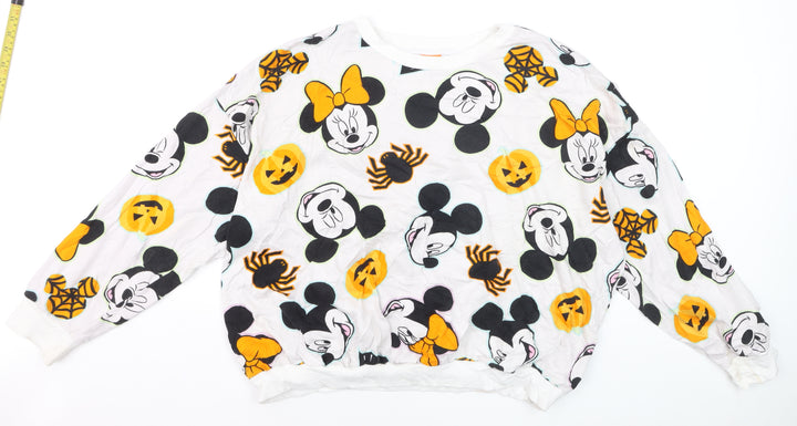 Disney at George Women's White Halloween Mickey & Minnie Sweatshirt 2XL