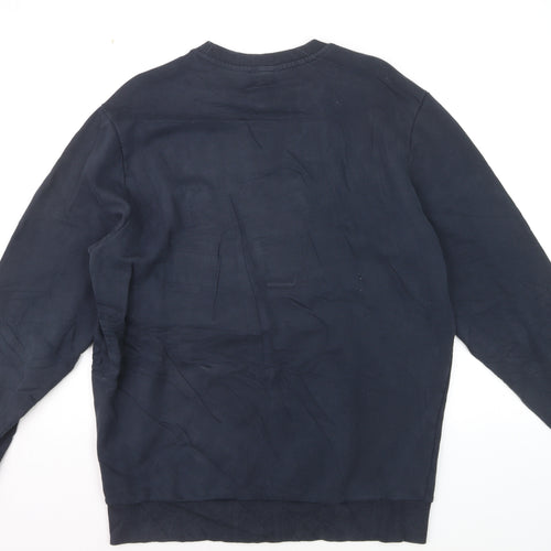 Diesel Mens Blue Crew Neck Logo Pullover Sweatshirt Size L