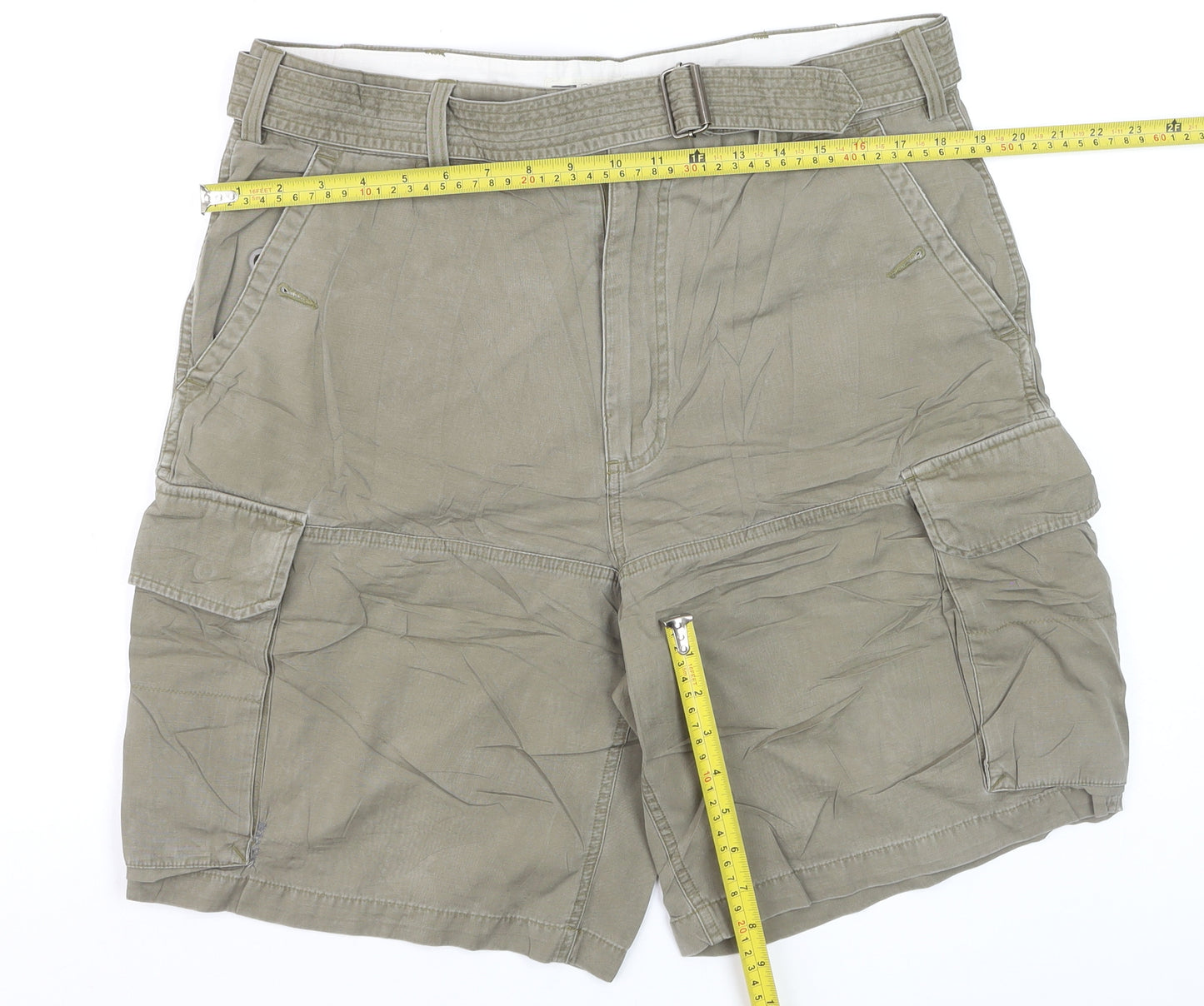 GAP Men’s Beige Cargo Shorts Size 34 Regular Cotton Belted