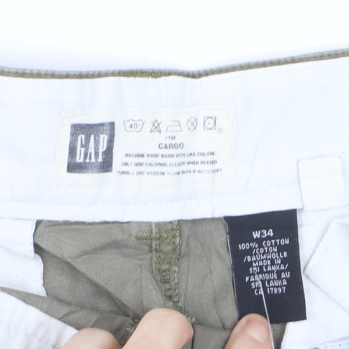 GAP Men’s Beige Cargo Shorts Size 34 Regular Cotton Belted