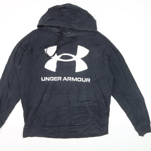 Under Armour Mens Black Pullover Hoodie Large Fleece Sportswear