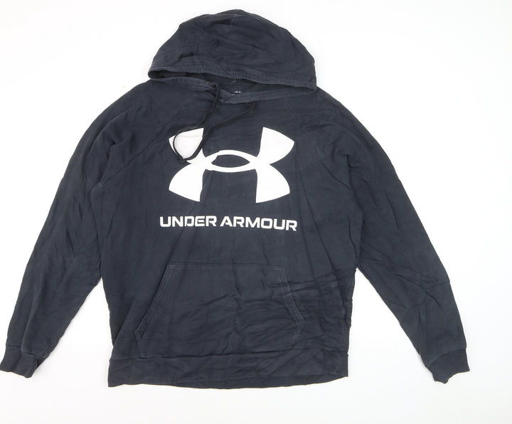 Under Armour Mens Black Pullover Hoodie Large Fleece Sportswear