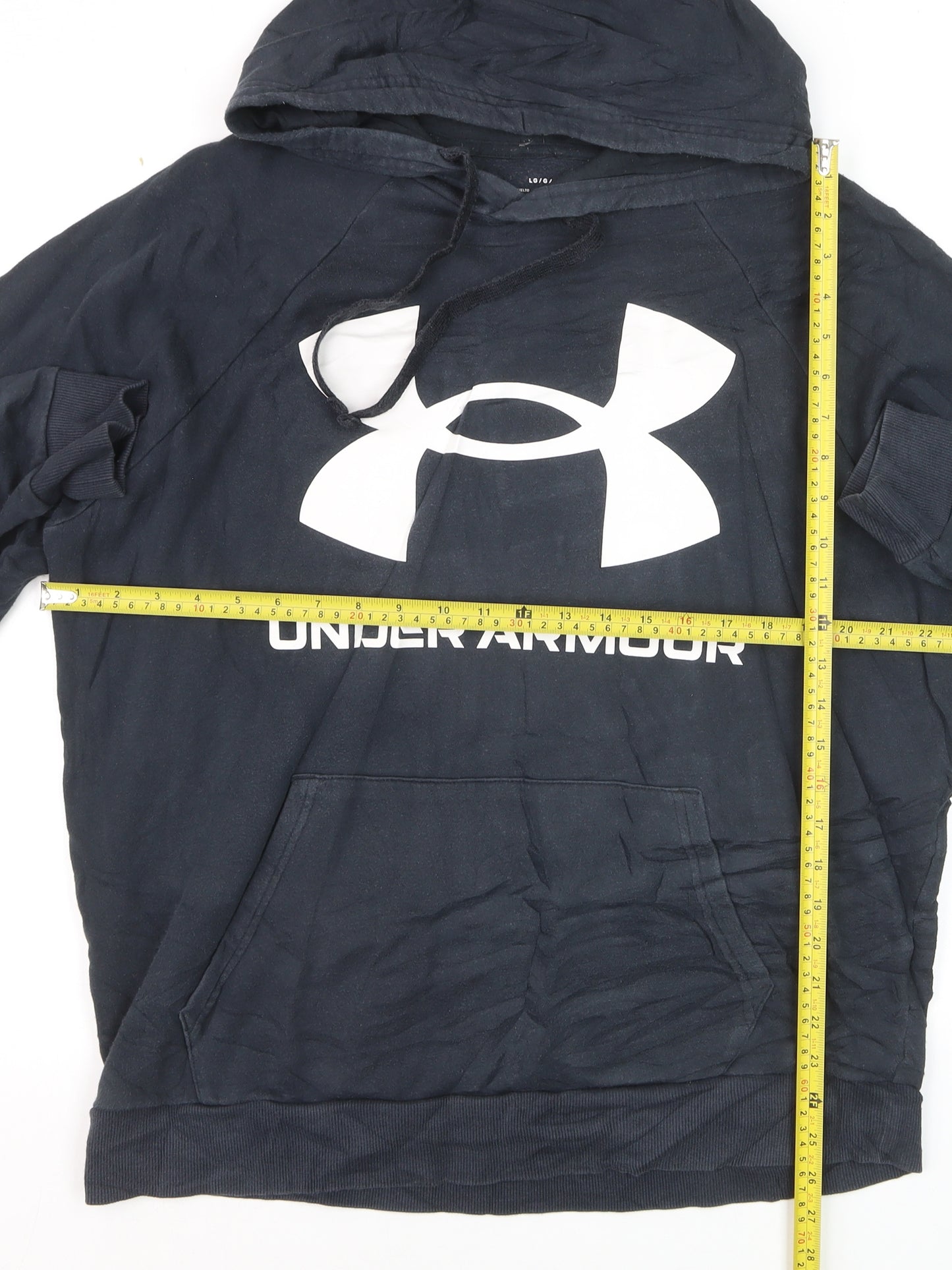 Under Armour Mens Black Pullover Hoodie Large Fleece Sportswear