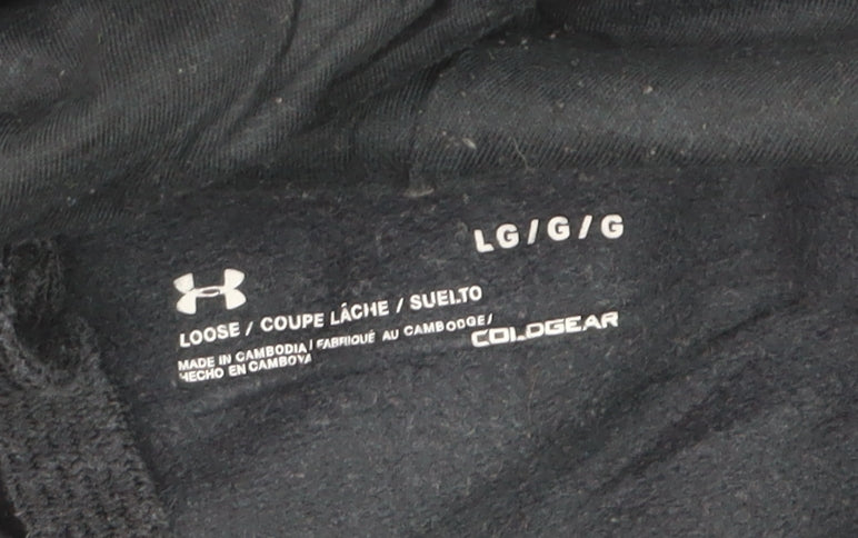 Under Armour Mens Black Pullover Hoodie Large Fleece Sportswear
