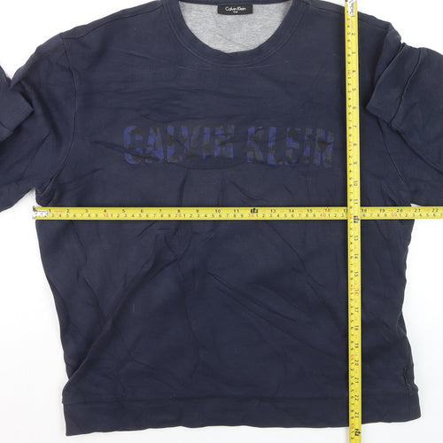 Calvin Klein Men's Blue Logo Pullover Sweatshirt Size L