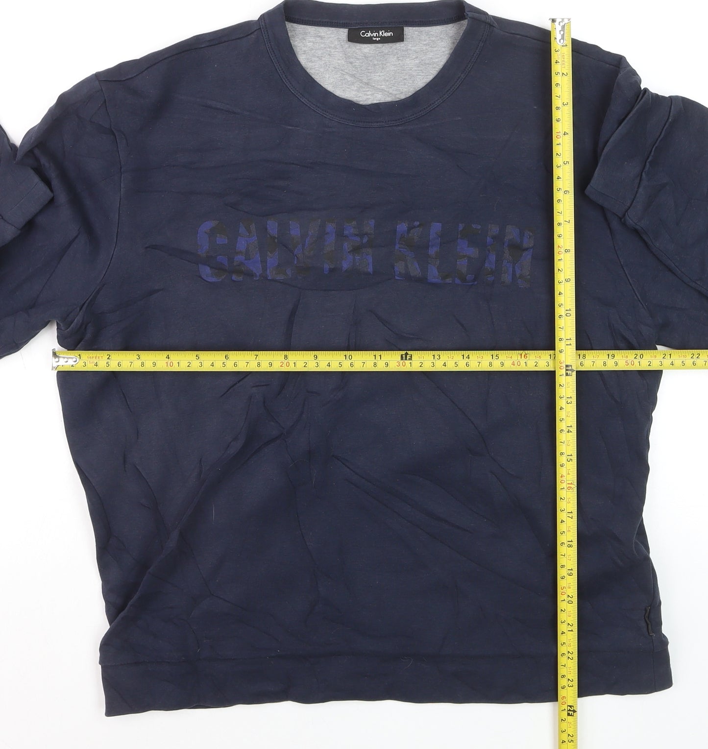 Calvin Klein Men's Blue Logo Pullover Sweatshirt Size L