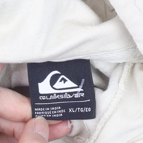 Quiksilver Men’s Beige Pullover Hoodie XL Cotton Blend