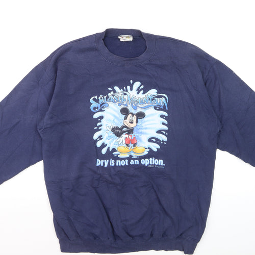 Walt Disney World Men's Blue Mickey Mouse Graphic Sweatshirt L