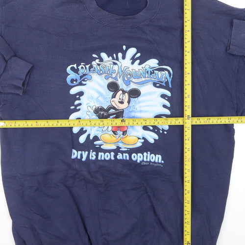 Walt Disney World Men's Blue Mickey Mouse Graphic Sweatshirt L