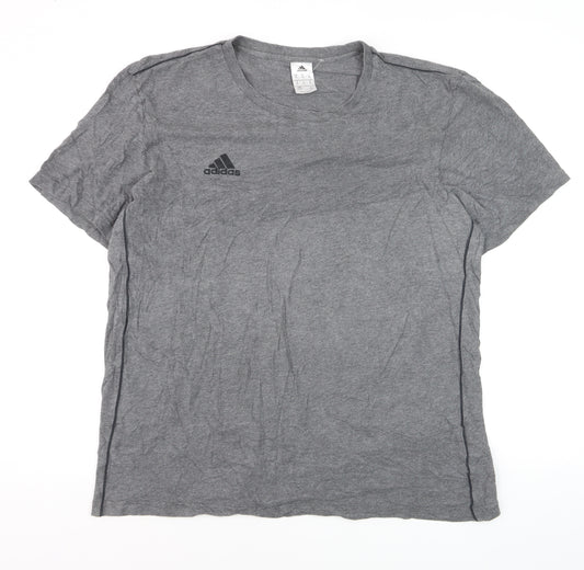 Adidas Men’s Grey XL Crew Neck Short Sleeve Cotton T-Shirt