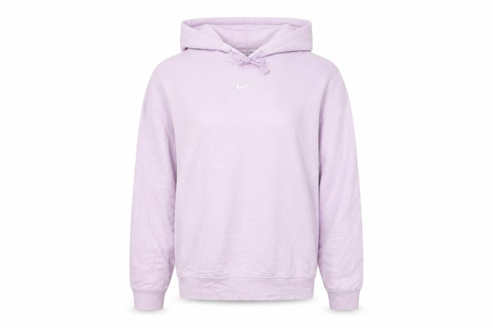Front view of Nike women’s lilac hoodie medium pullover cotton blend casual