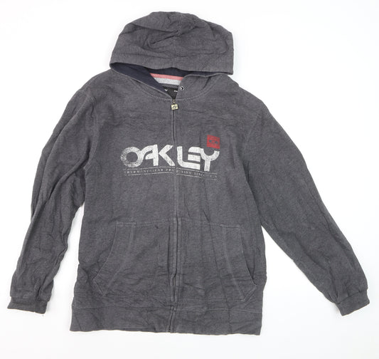 Oakley Men's Grey Full Zip Hoodie Regular Fit Size M