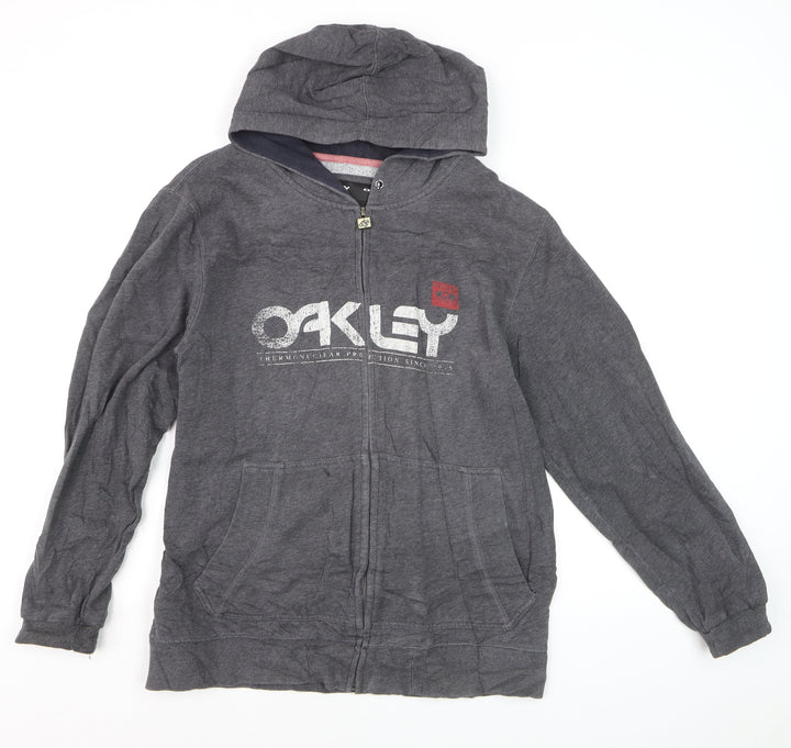 Oakley Men's Grey Full Zip Hoodie Regular Fit Size M
