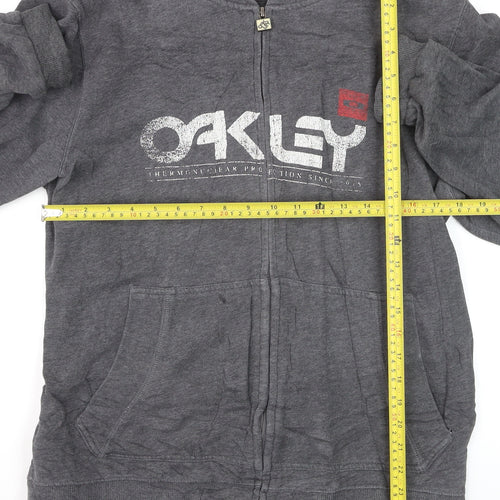 Oakley Men's Grey Full Zip Hoodie Regular Fit Size M