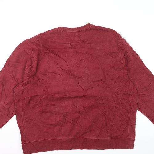 Nike Men's Red Crew Neck Pullover Sweatshirt 2XL Logo Sportswear