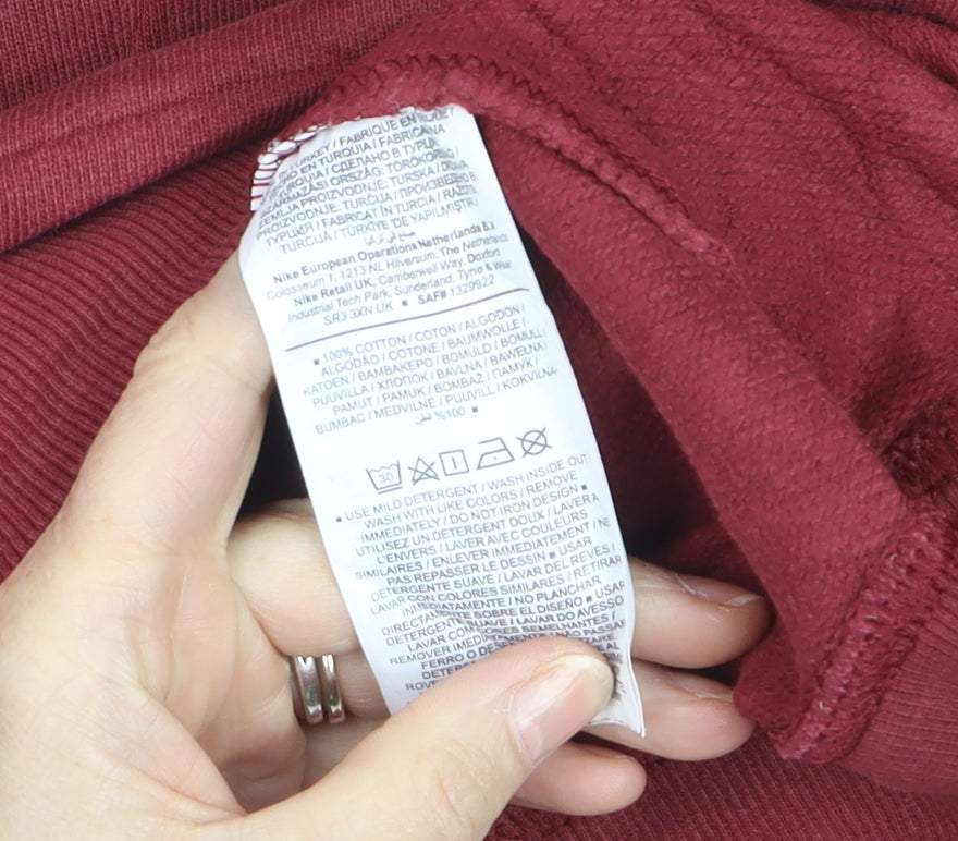 Nike Men's Red Crew Neck Pullover Sweatshirt 2XL Logo Sportswear